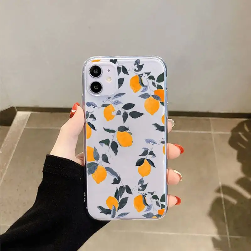 

lemon fruit Phone Case Transparent for iPhone 11 12 mini pro XS MAX 8 7 6 6S Plus X 5S SE 2020 XR