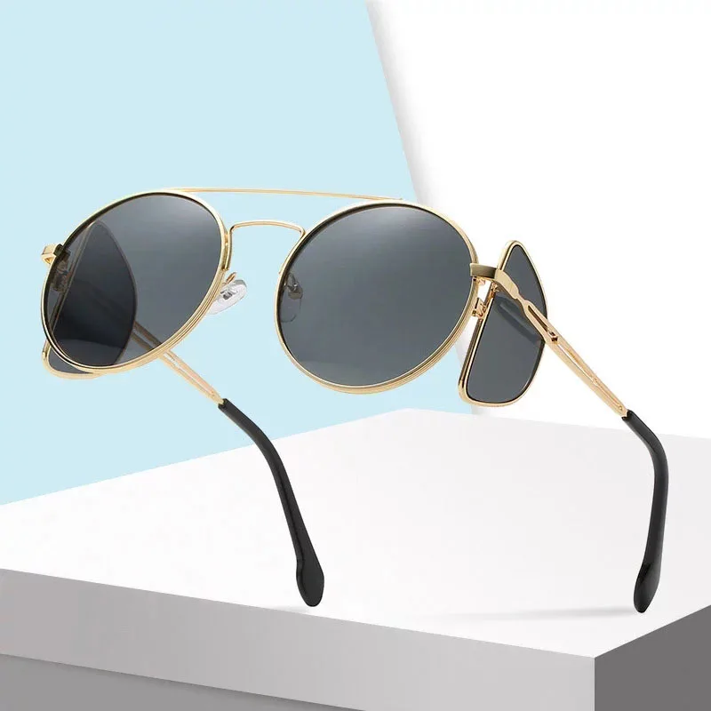 

2021 New luxury brand fashion woman retro aviation sunglasses men's personality style four-lens sunglasses UV400 Oculos De Sol