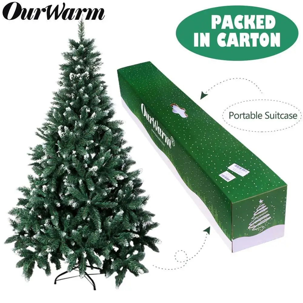 OurWarm 6 футов Флокированная Рождественская елка со снегом поддельная