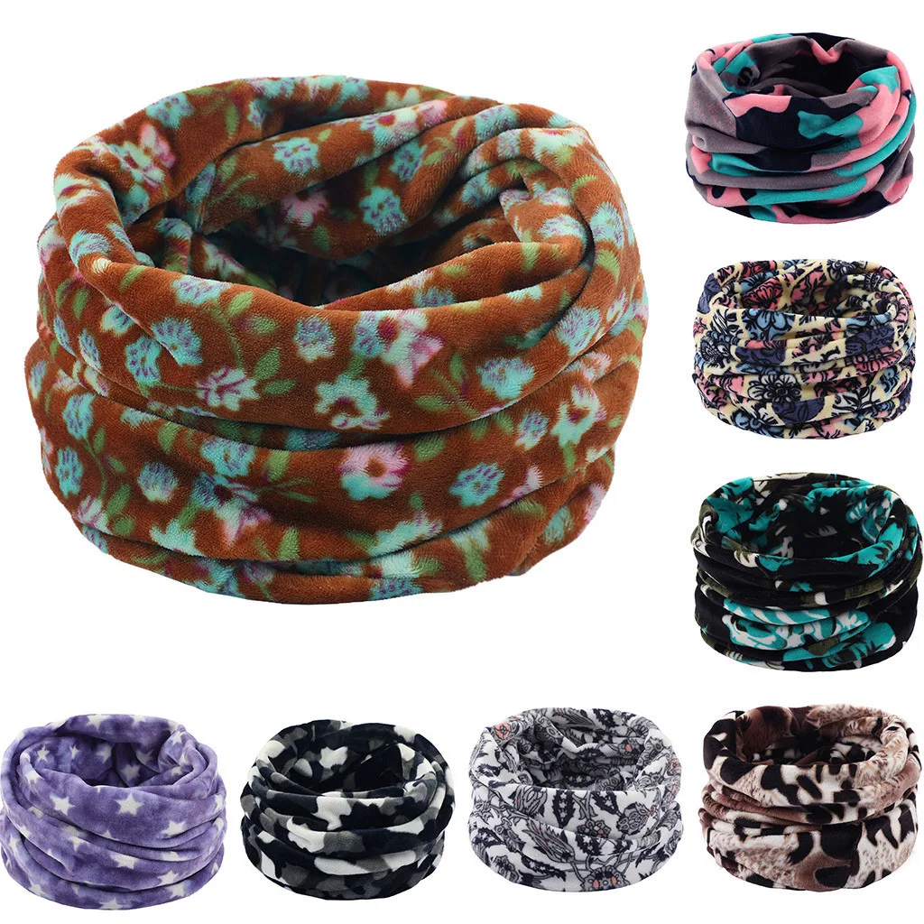 Унисекс плед с двойным слоем шеи Балаклава Флисовая вязаная шарфы шаль хомут для