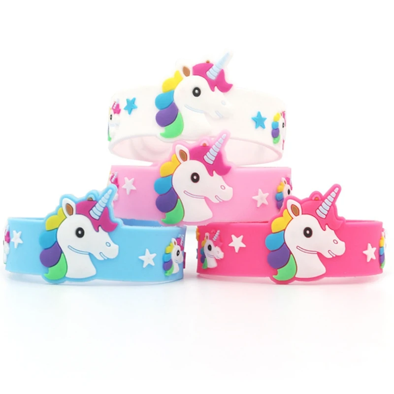 Разноцветный браслет ребенок дети девочка Boy с изображением единорога гибкий для