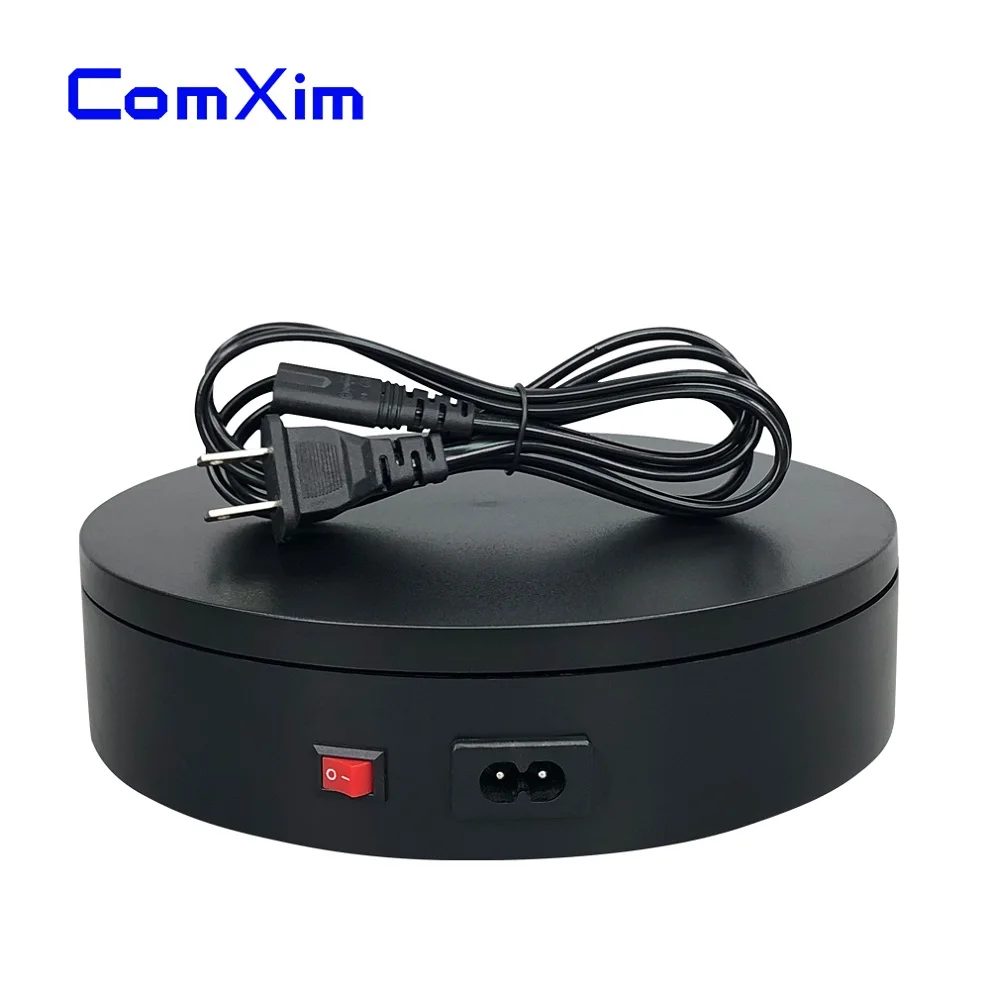 Black 220V US plug ComXim MT200AL15 30 сек/lap 220V 20 см 360 градусов автоматический вращающийся стол с электрическим приводом фотографии ювелирных изделий дисплей стенд - Цвет: Black 220V US plug