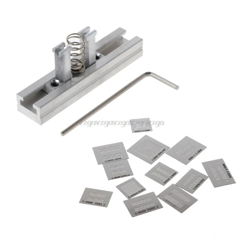 13pcs Universal Stencil Template BGA Reballing Holder Jig For DDR1 DDR2 DDR3 O30 19 dropship | Инструменты