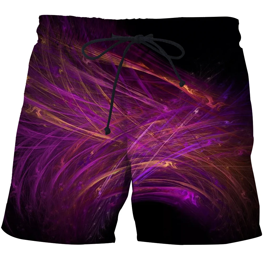

2021 new street shorts funny summer beach shorts colorful geometric 3D printed shorts men's swimming trunks swirl pattern