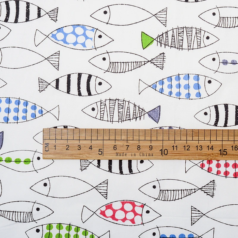 

Cartoon sewing fabric, cartoon fish, cartoon airplane, etc. Pure cotton sewing fabric for DIY handmade items
