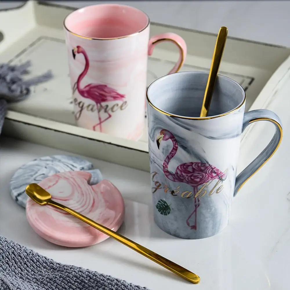 

Flamingo Coffee Mugs Ceramic Mug Travel Cup Cute Cat Foot Ins