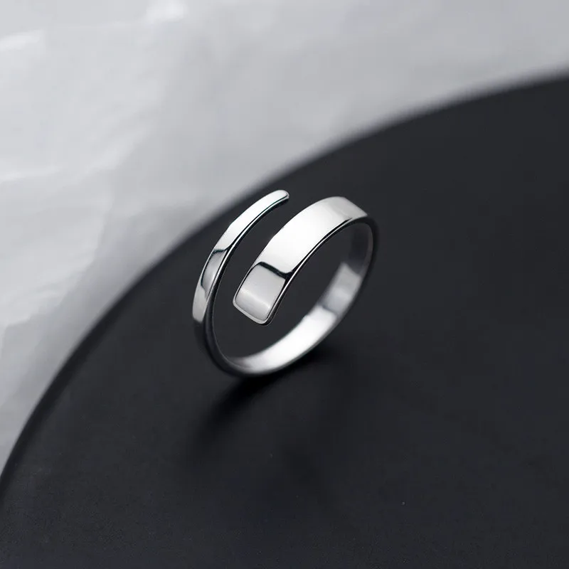 

925 Sterling Silver Smooth Adjustable Size Rings For Women Fine Jewelry