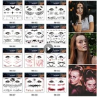 Временные татуировки для лица на Хэллоуин, реалистичный паук, летучая мышь, наклейка с татуировкой Мертвецы для взрослых и детей, прямые продажи