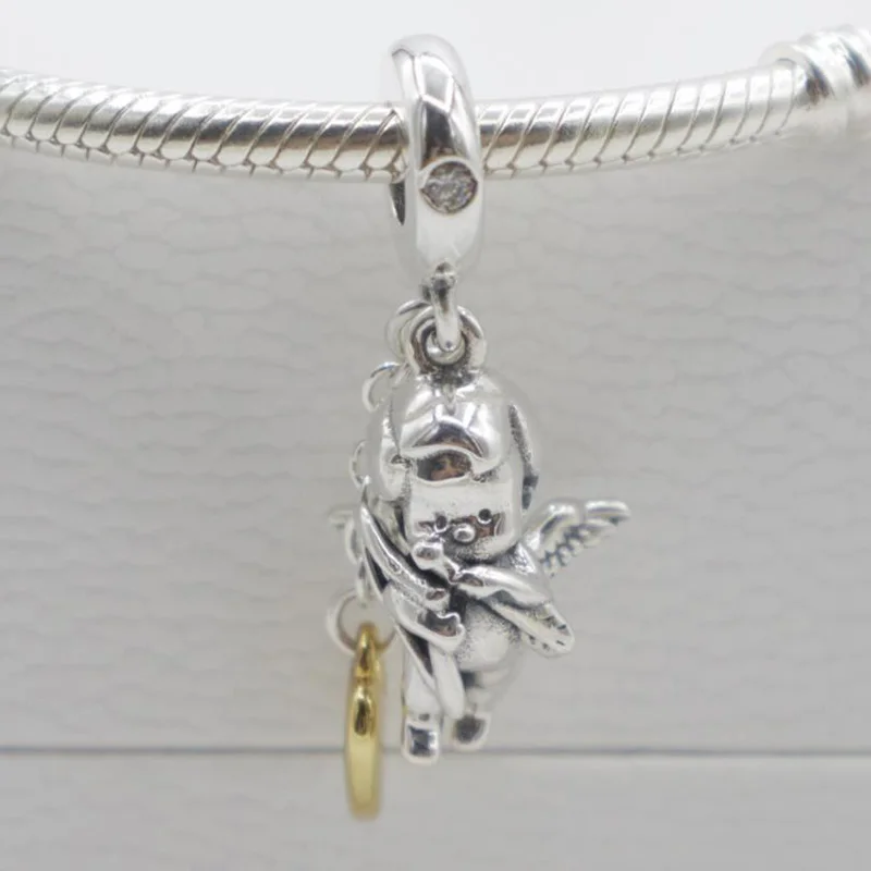 

100% 925 Sterling Silver Charm Fashion Cute Cupid Pendant Fit Pandora Women Bracelet & Necklace Diy Jewelry
