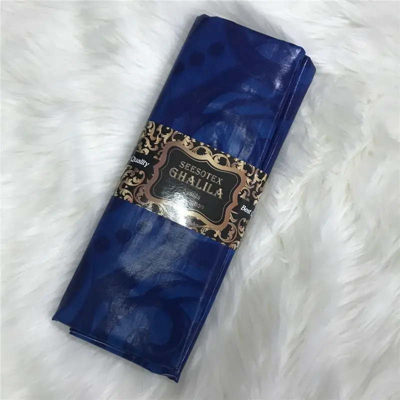 100% хлопок африканский Базен Riche Brode ткань ручной работы 5 ярдов Damask Shadda морская