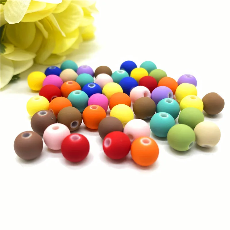 Бусины акриловые для изготовления ювелирных изделий сделай сам круглые