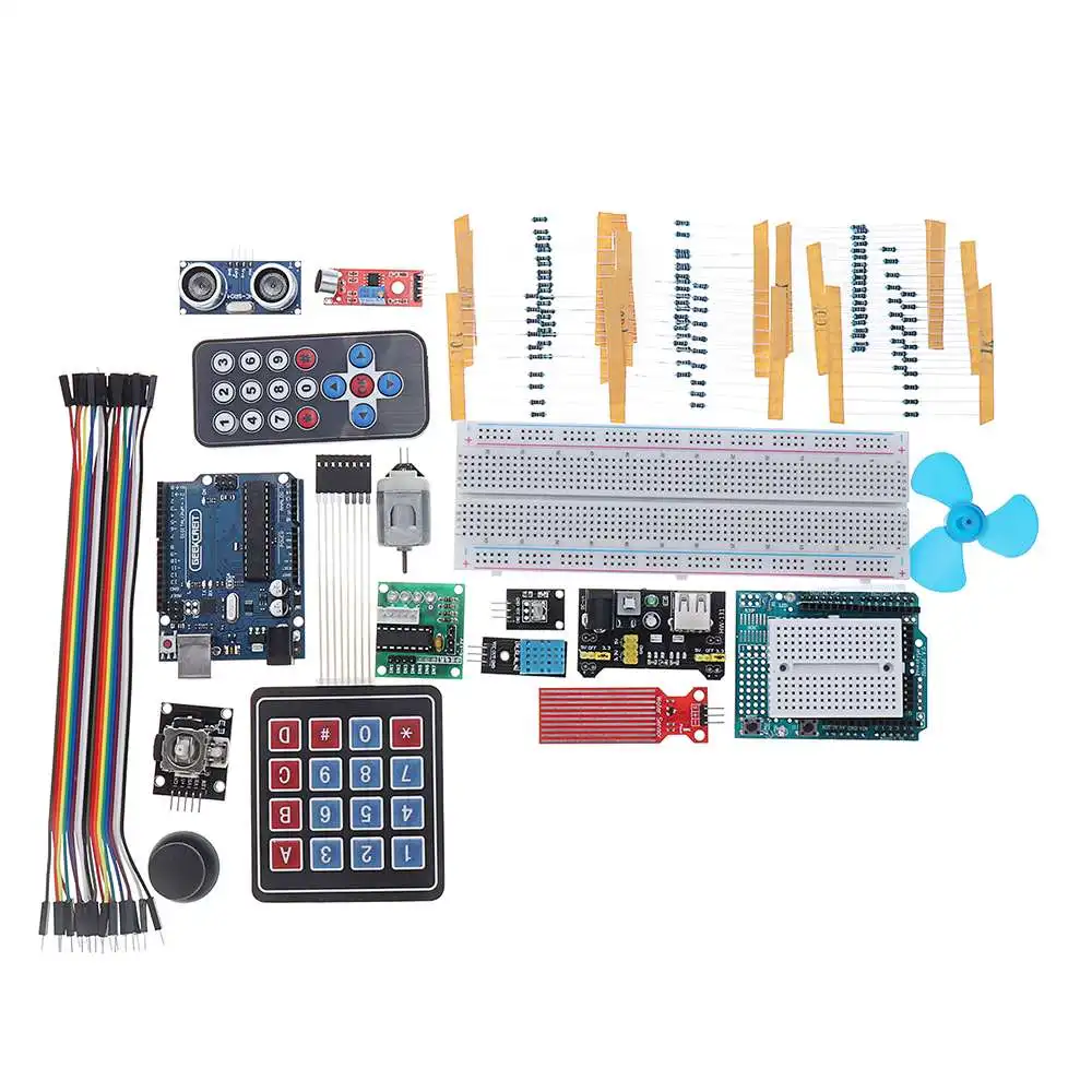 Для UNO R3 Super Starter Kit LCD1602 макетная плата блок питания зуммер для Arduino