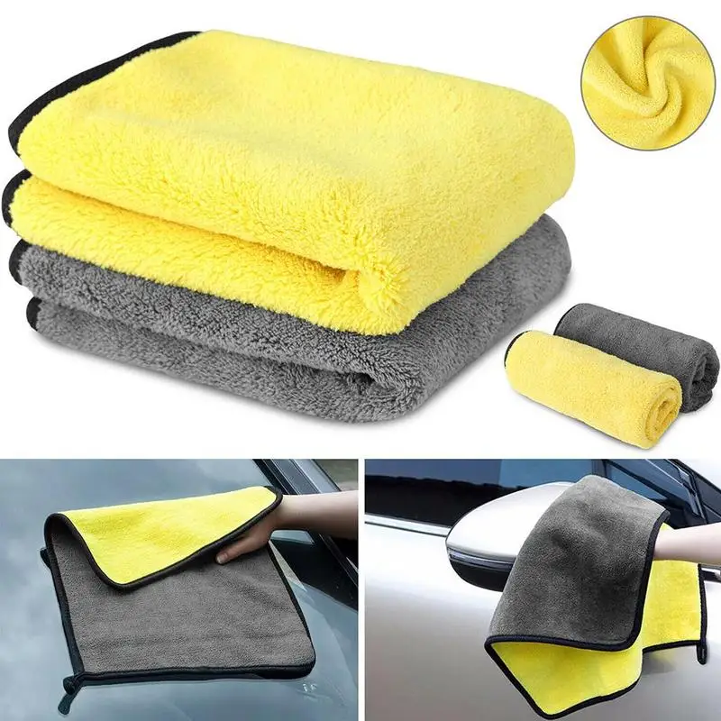 

Car Cleaning Towel Drying Cloth Microfiber Car Care Drying Towel Thicken Double-sided Washing Towel Car Care Washing Accessories