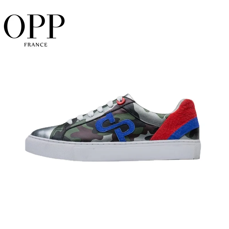 

OPP Men's Shoes Fashion Wild Casual Shoes Leather Men's Belt Youth Camouflage Hip Hop Shoes Trend Board Shoes