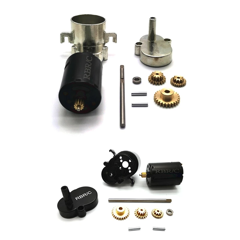 

2 Set for WPL D12 1/10 RC Truck Car Upgrade Parts Metal Transmission Gearbox Gear Box with Metal Gear Set,Silver & Black