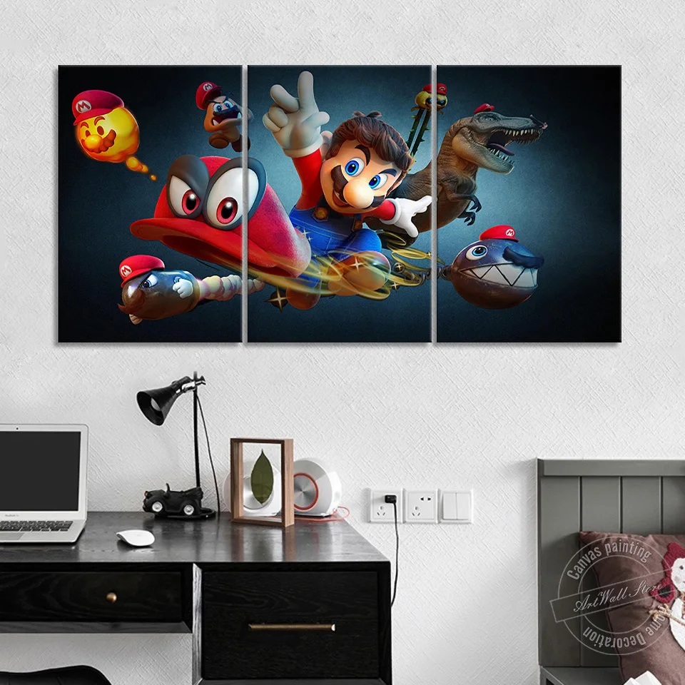 Постер для видеоигр в стиле Super Mario Odyssey 3 шт.|Рисование и каллиграфия| |