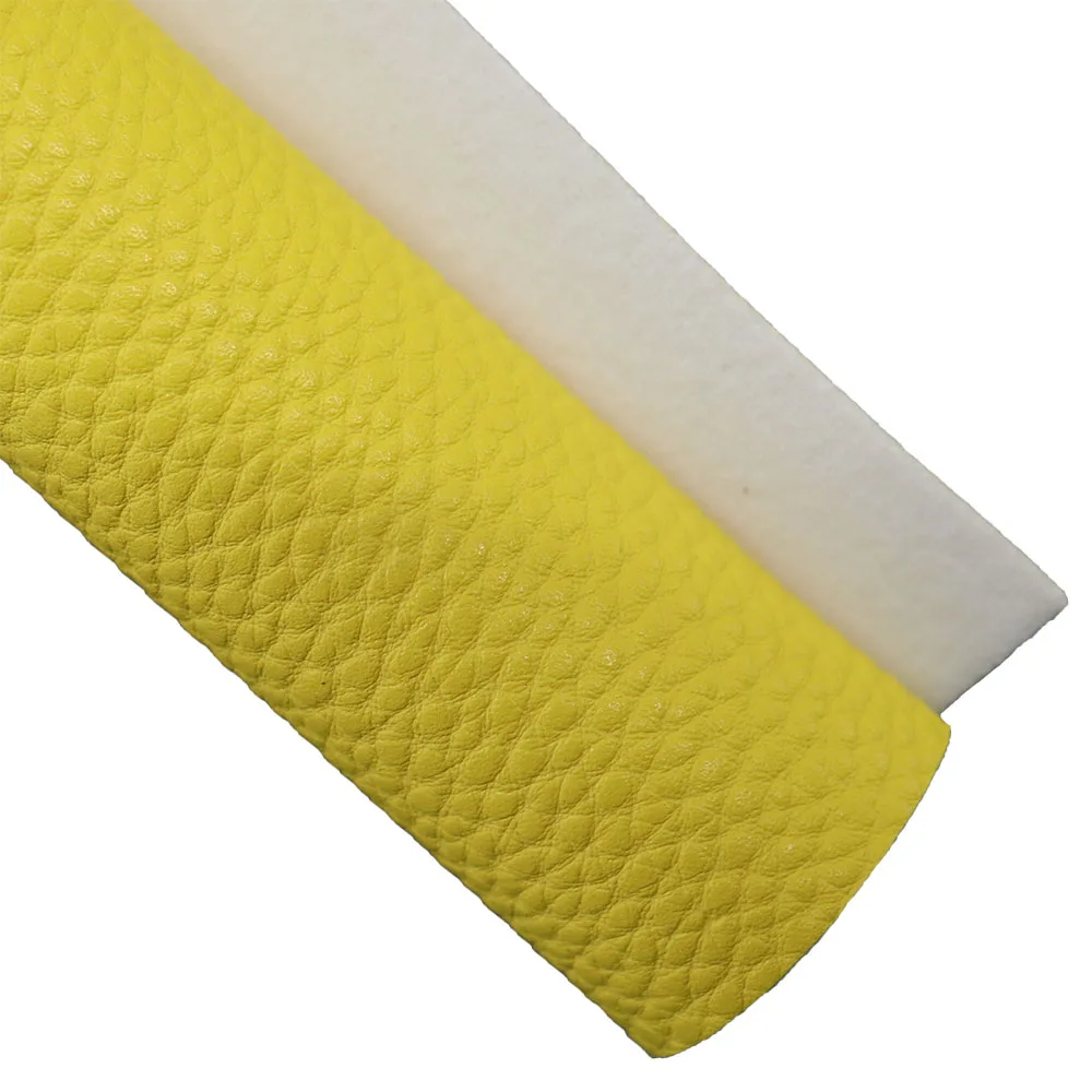 Лист A4 ярко-желтая текстурированная искусственная кожа для волос сумочки с