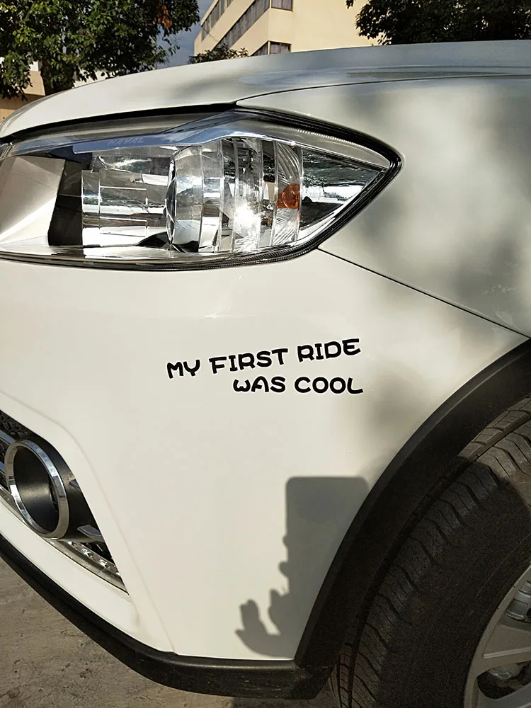 

ZTTZDY 17.5CM*5CM My First Ride Was Cool Fashion Reflective Vinyl Car Sticker Decal ZJ2-0033
