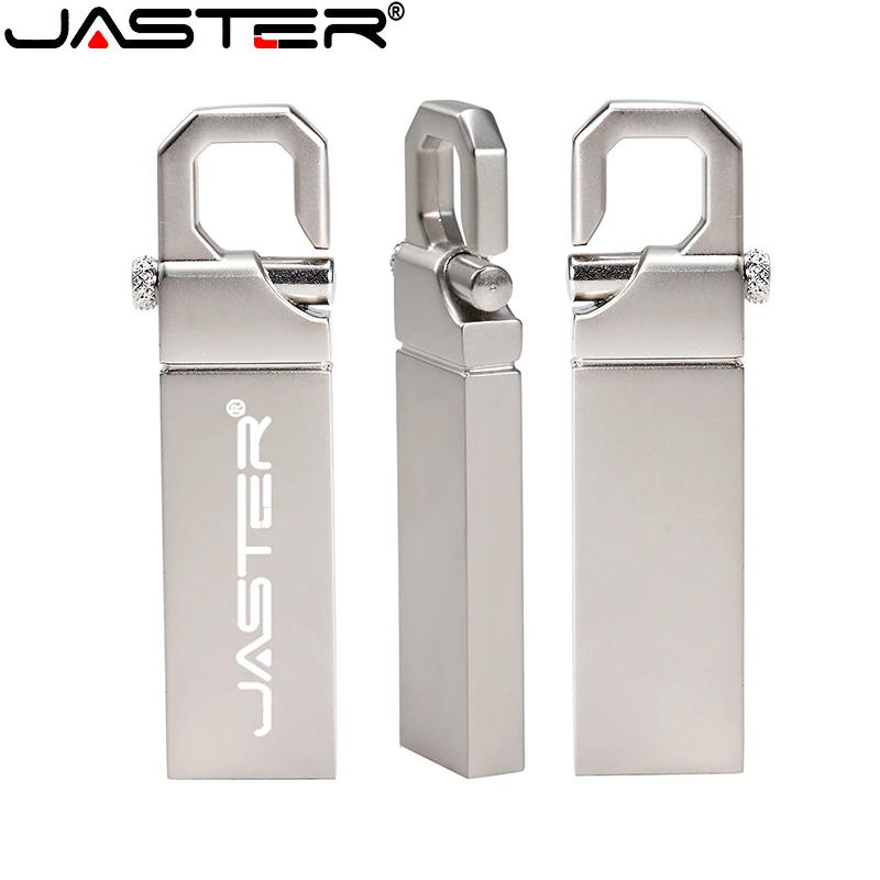 

JASTER Metal key chain USB flash drive Custom logo pen drive 8GB 16GB 32GB 64GB 128GB USB 2.0 climbing button carabiner