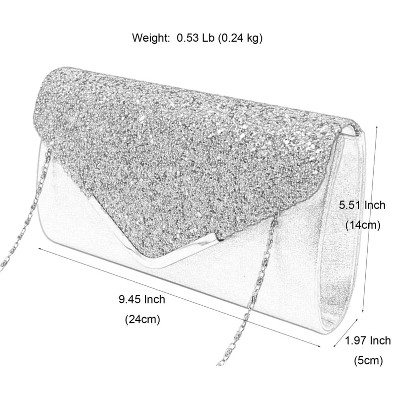 Женский Блестящий клатч конверт вечерняя сумочка блестящие вечерние сумки