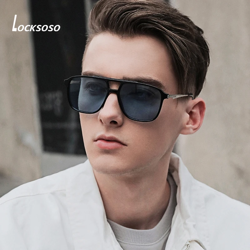 LOCKSOSO солнцезащитные очки для мужчин 2020 поляризационные модные Uv400 брендовая