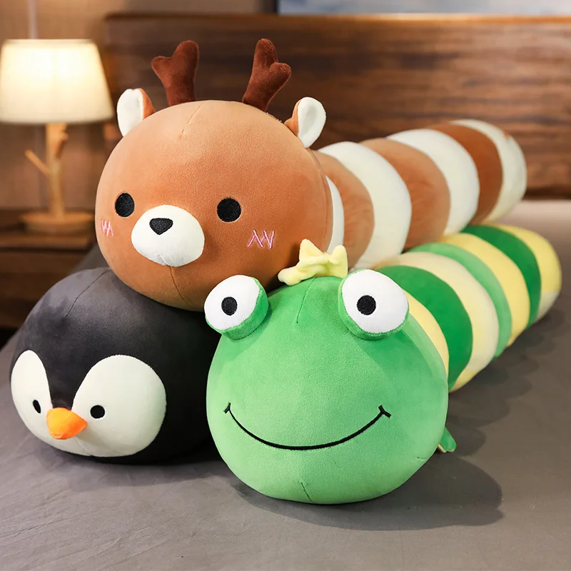 

Caterpillar Big Insect Toys Plush Toy Doll PP Cotton Stuffed Bear Frog Penguin Toy Pillow for Girl with Legs Sleeping Doll Gifts