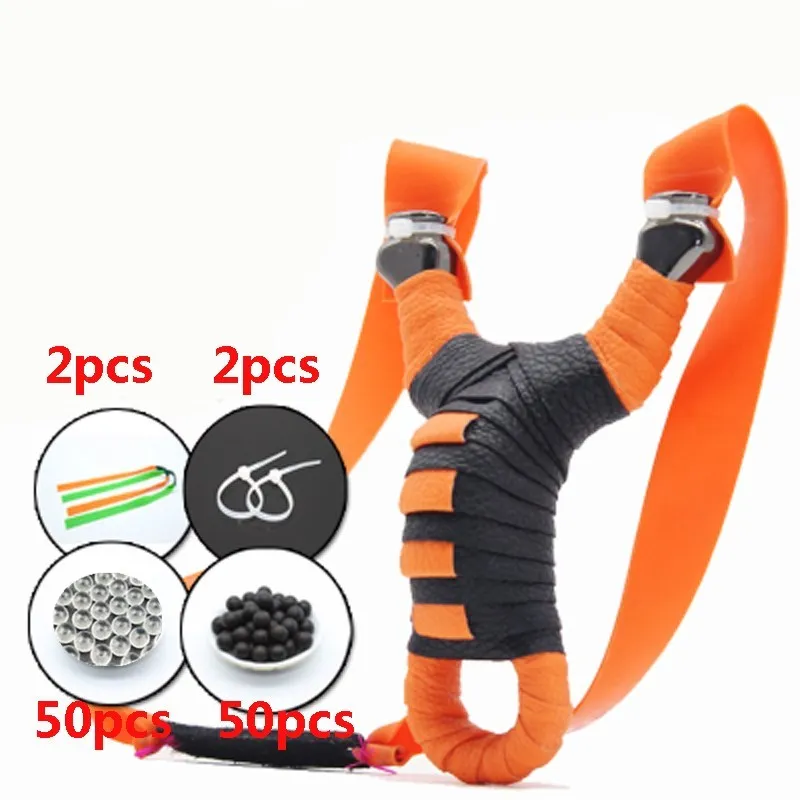 Outdoor Hunting Camping Leather zinc alloy Slingshot Catapult Bow Kit Accessories Powerful pocket slingshot | Спорт и развлечения