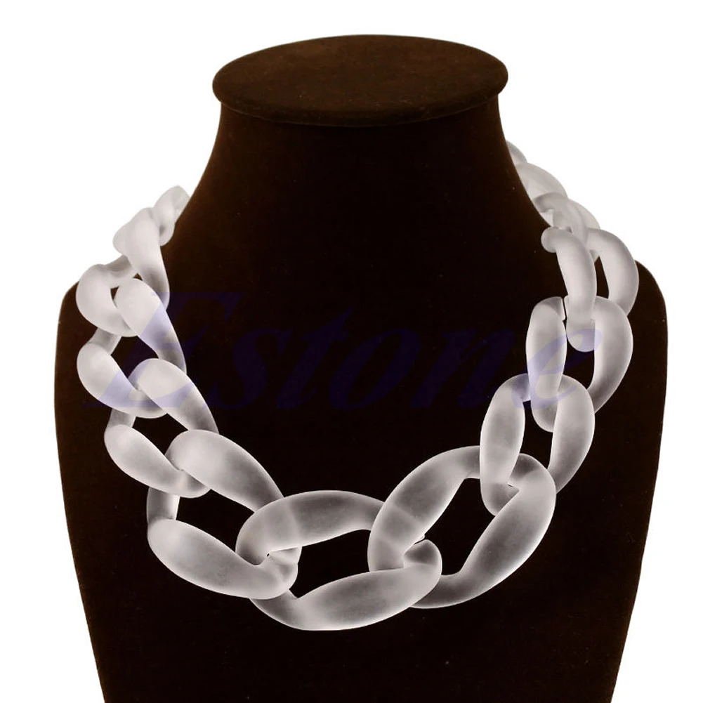 

Lackingone Acrylic Collar Chunky Choker Statement Bib Chain Necklace Pendants