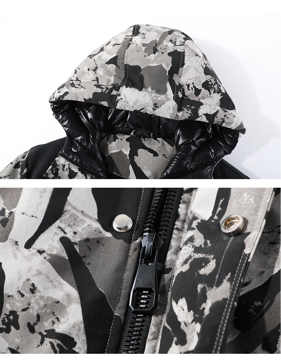 Pioneer Camp куртка на утином пуху Мужская молодежная зимняя с капюшоном Anorak тактическая Мужская гусиная Камуфляжная парка для канадская куртка AYR907402