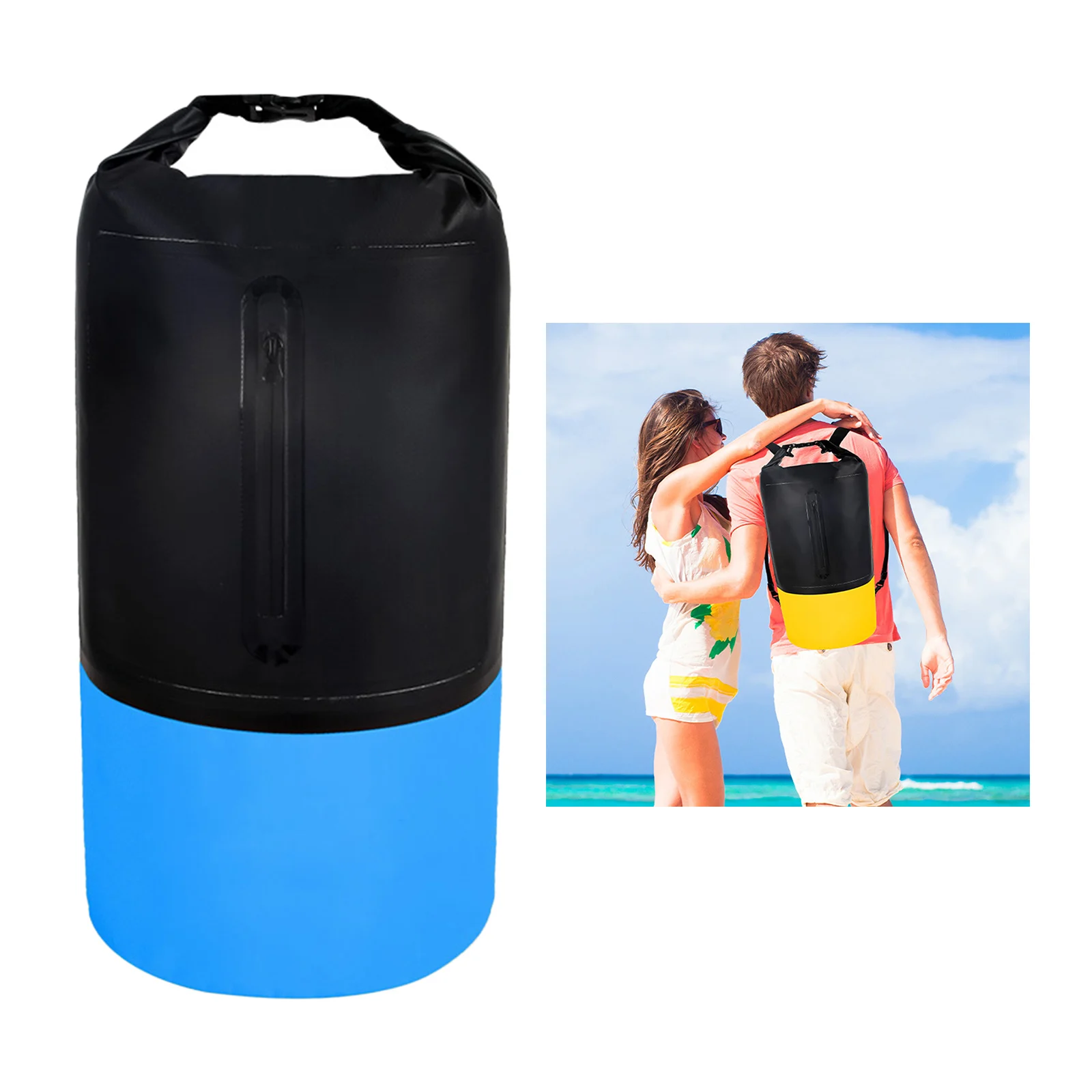 

20L Outdoor Waterproof Dry Bag PVC Backpack Water Floating Bag Roll Top Sack for Hiking Kayaking Rafting Boating River Trekking