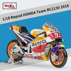 Спортивный мотоцикл Maisto 1:18 Repsol HONDA Team RC213V 2018 No.93 металлическая модель легиона для гоночных дорог