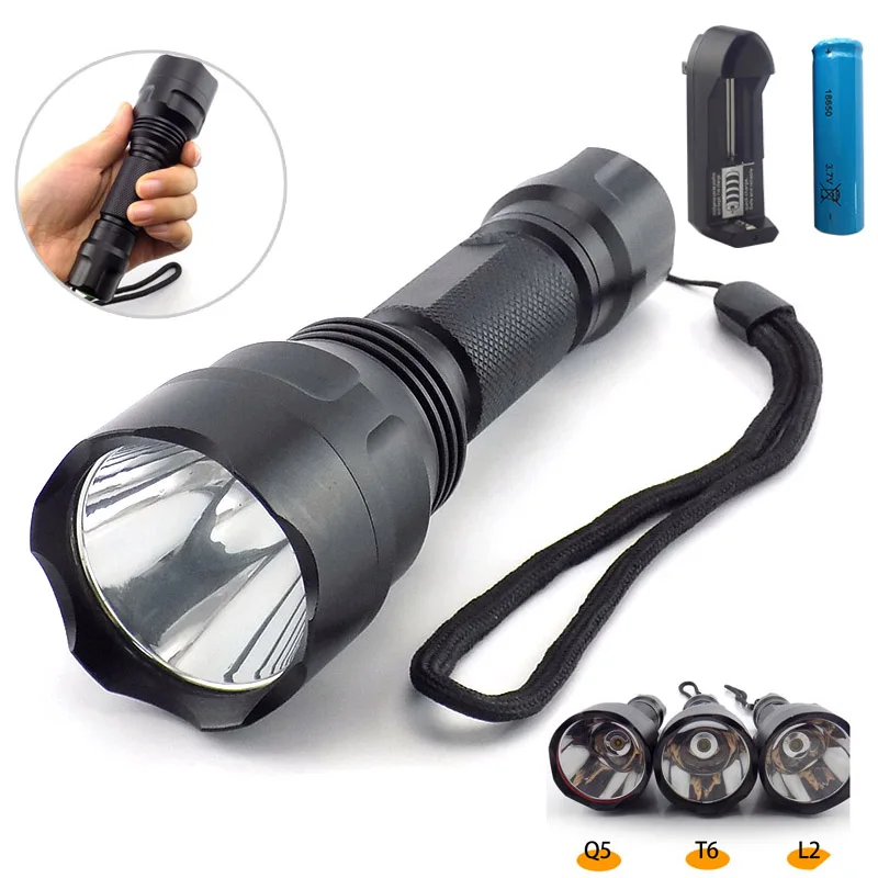 

High power Led Flashlight L2 T6 Q5 Tactical Linterna Torch Flash Lights lamp Bright 18650 Battery for Hunting Camping fishing