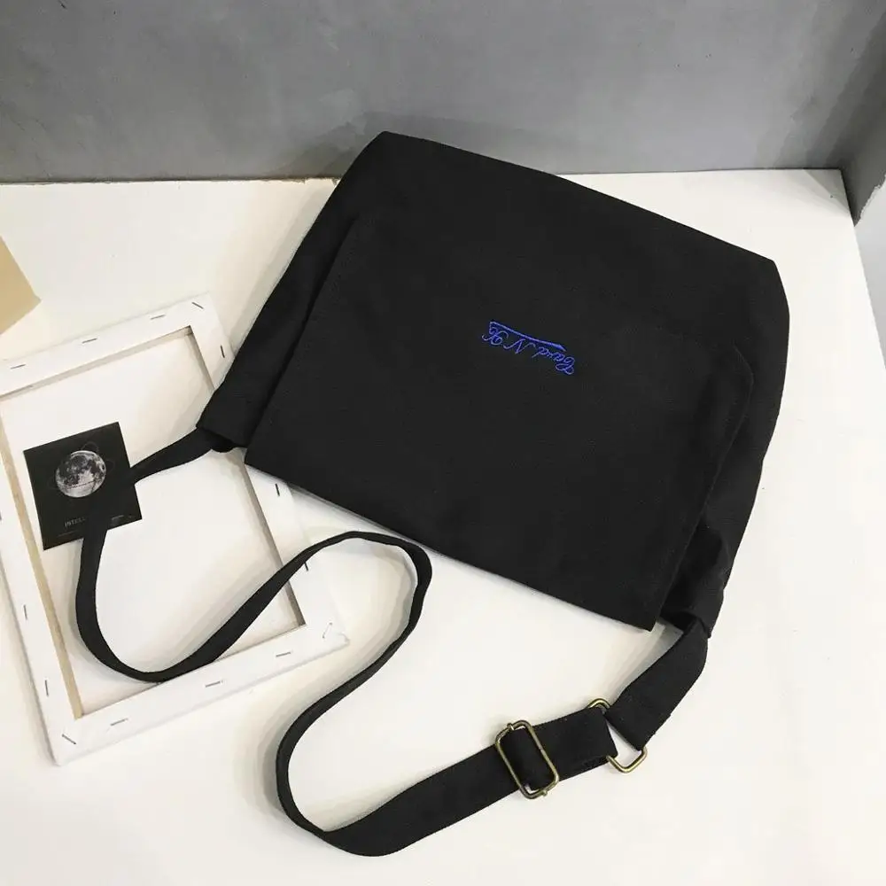 Leisure Shopping Travel Canvas Shoulder Bag Flip Cover Messenger Pack Large Collapsible Tote Inclined /E |
