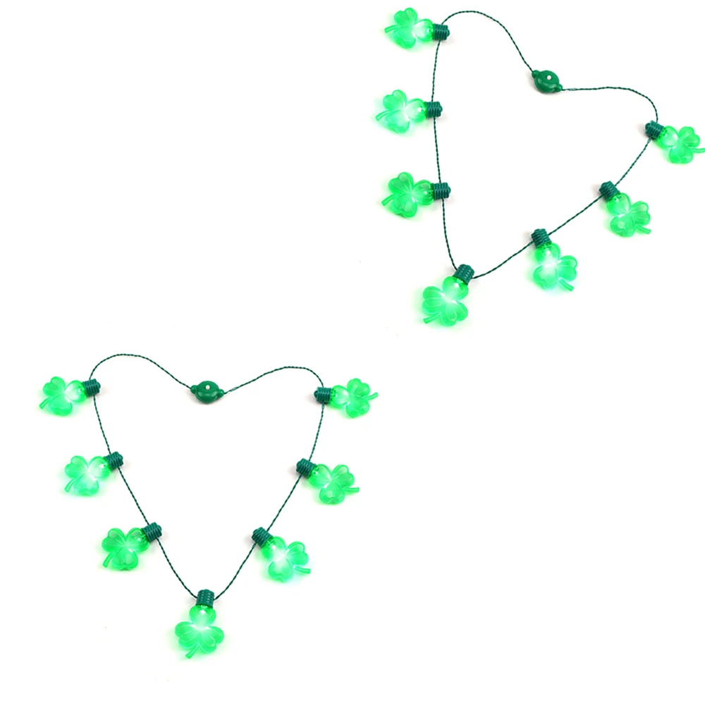 Мигающие огни для Дня святого патрикса линейное ожерелье Shamrock традиционные