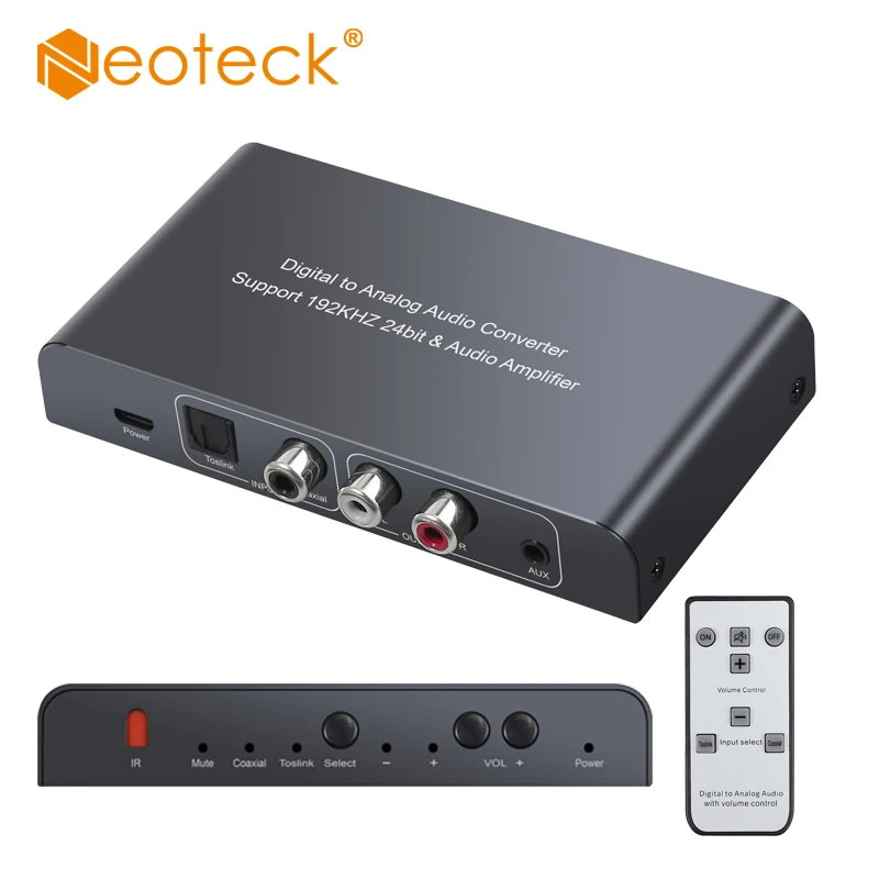 Neoteck цифровой в аналоговый аудио конвертер с пультом дистанционного управления