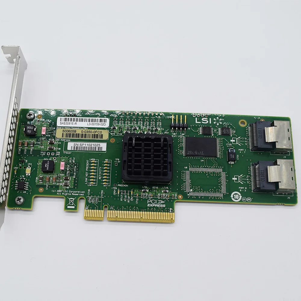 Raid карта для LSI SAS 3081E R LSISAS1068E B3 8 портов HBA jino MiniSAS SFF8087 3 ГБ PCI E X8 Карта