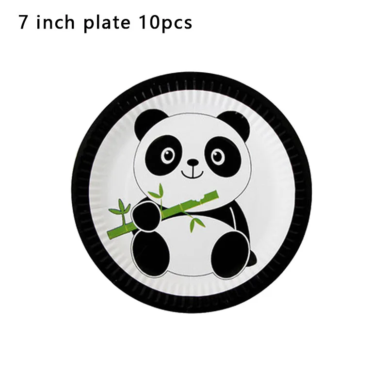 Cildren's holiday party panda black and white boy girl birthday tableware disposable 7 inch paper plate | Дом и сад