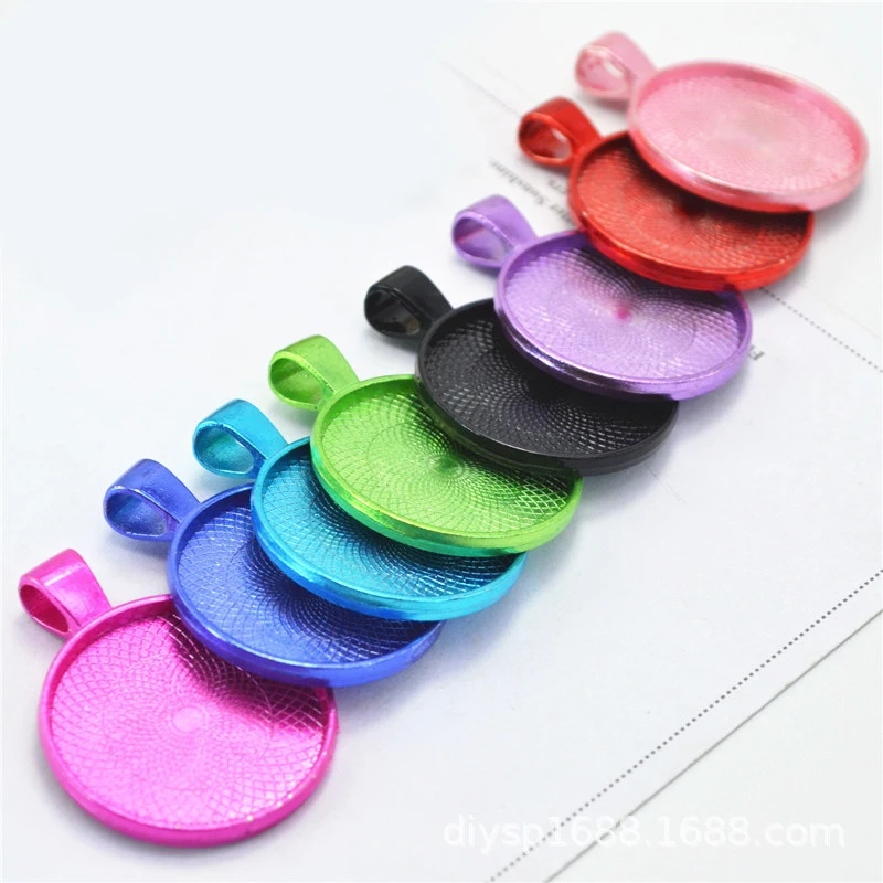 10pcs/lot 25 mm Round Silver Gold Cabochon Base Tray Bezels Blank Setting Supplies For Jewelry Making Findings Pendant