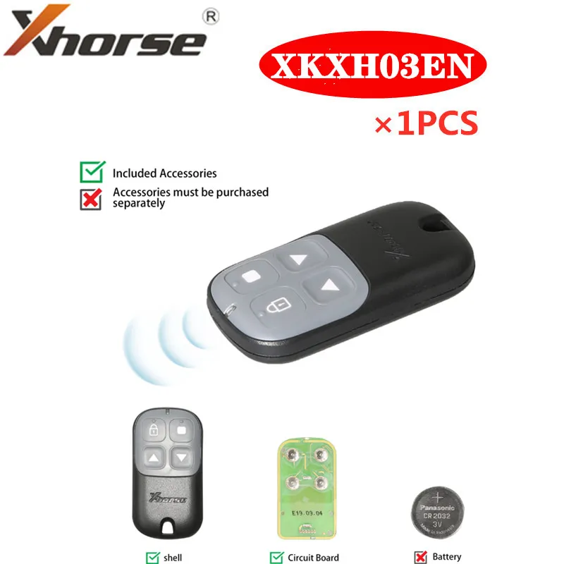 Xhorse XKXH03EN проводной дистанционный ключ для гаражной двери 4 кнопки Черный