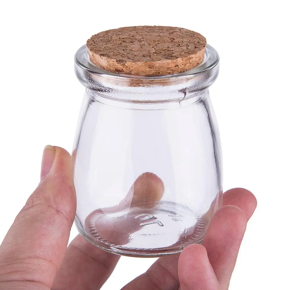 Прозрачная стеклянная бутылка 100 мл с деревянной пробкой 1/5/10 шт. |