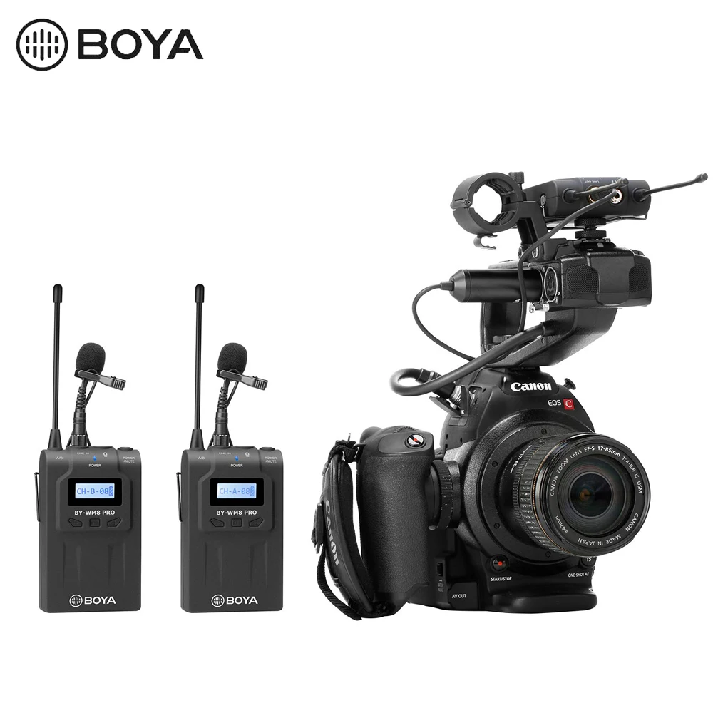 BOYA BY-WM8 Pro конденсаторный микрофон аудио Двухканальный беспроводной приемник для