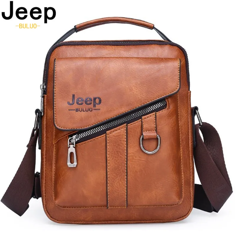 jeep buluo men bags crossbody shoulder bag for male split leather messenger tote bag travel luxury brand new fashion business free global shipping