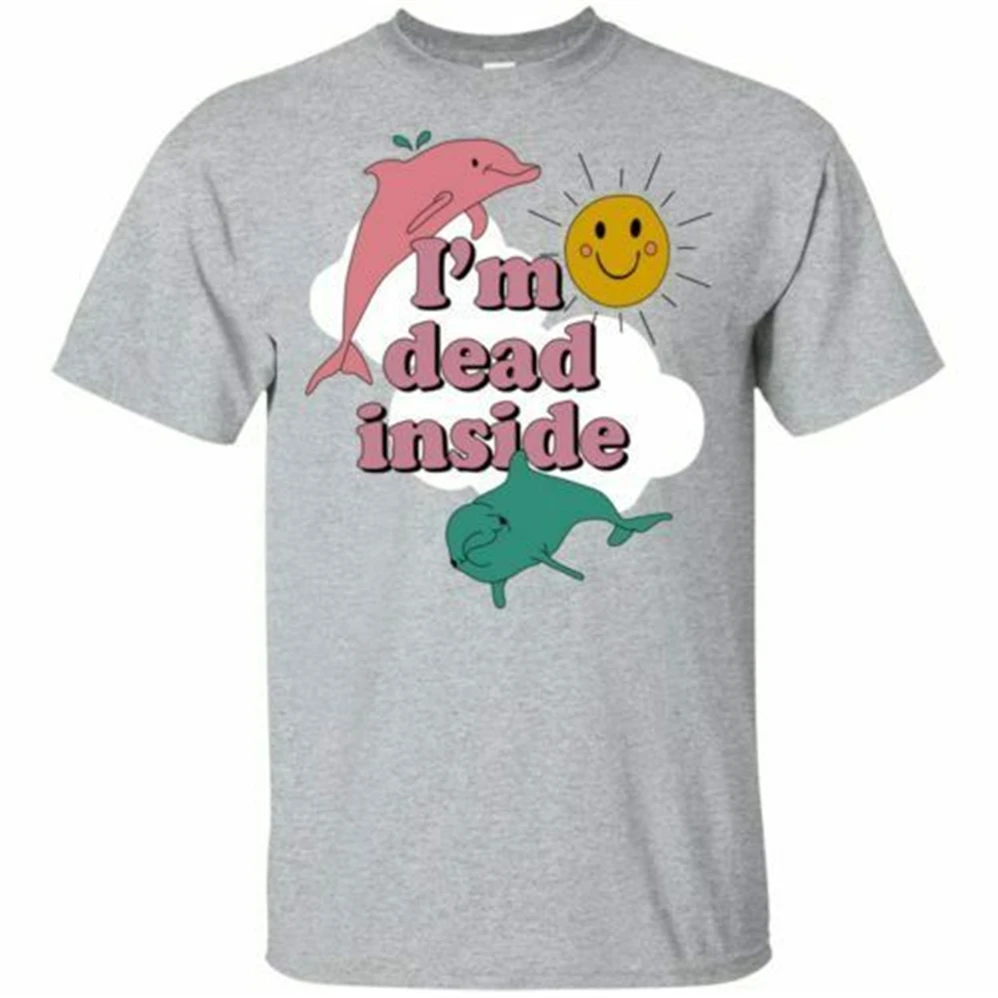 Мужская футболка с дельфинами I'M Dead Inside S-3Xl для фитнеса | одежда