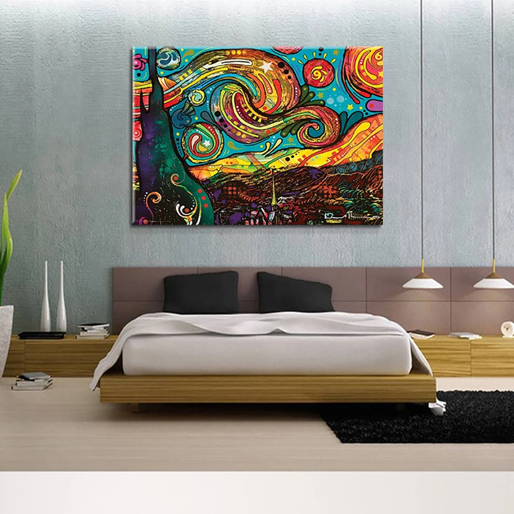 Гостиная столовая бескаркасная ядро Красочные абстрактные звездное небо ветер