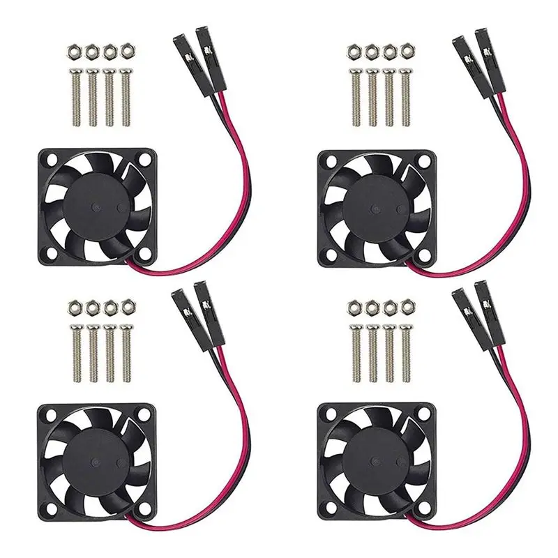 

4PCS Raspberry Pi Brushless CPU Cooling Fan Heatsink Cooler Radiator 3.3V 5V for Raspberry Pi4 Pi3 B+, Pi 3, Pi 2, Pi 1 B+