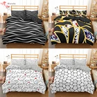 Комплект постельного белья из 3 предметов с абстрактным геометрическим рисунком, пододеяльник и одеяло, Комплект постельного белья 13515090, Комплект постельного белья для взрослых