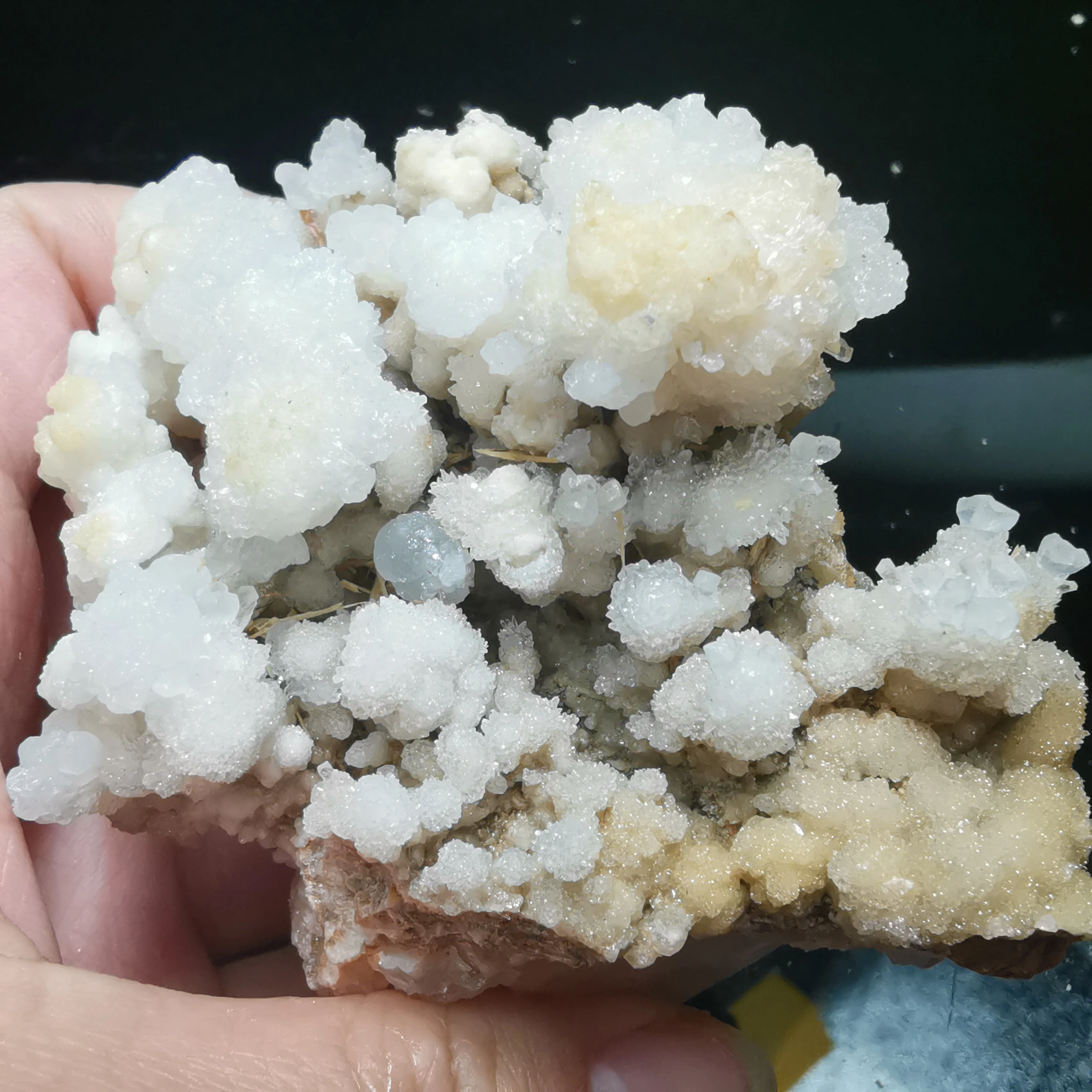 

215.3gNatural rare cactus flower calcite and crystal stone mineral specimen healing energy furniture decoration QUARTZ GEM