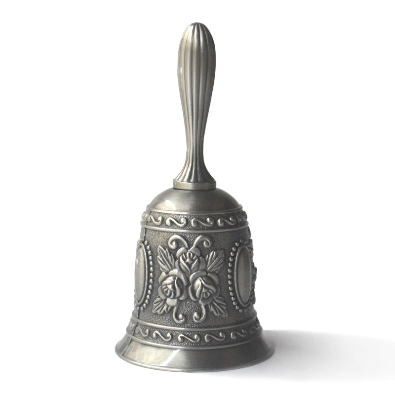 

Portable Retro Metal Hand-Cranked Bells Home Creative Carving Rose Wind Chimes Decorations Training Pet Supplies Gift