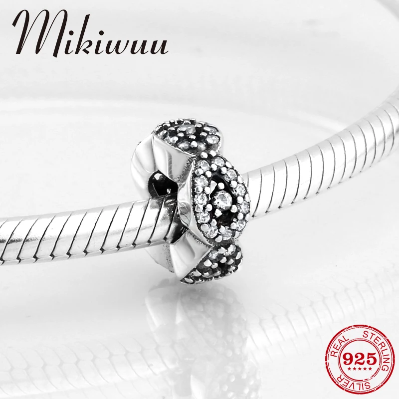 925 пробы серебряный полый Блестящий Кристалл кубический циркон соединяющий