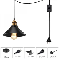 black pendant light plug in creative metal umbrella pendant lighting industrial hanging pendant lights with plug in cord